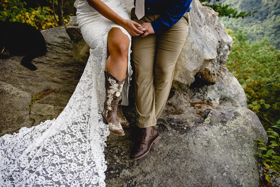 bride and groom boots